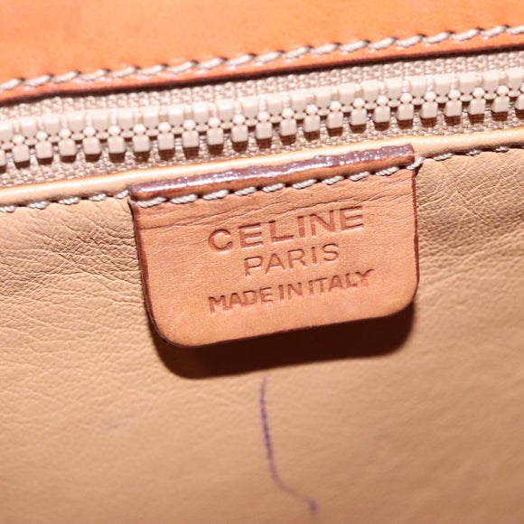 CELINE Macadam Canvas Hand Bag PVC Leather 2way Brown Auth 111670