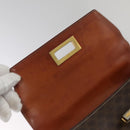 CELINE Macadam Canvas Hand Bag PVC Leather 2way Brown Auth 111670-22