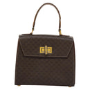 CELINE Macadam Canvas Hand Bag PVC Leather 2way Brown Auth 111670-13