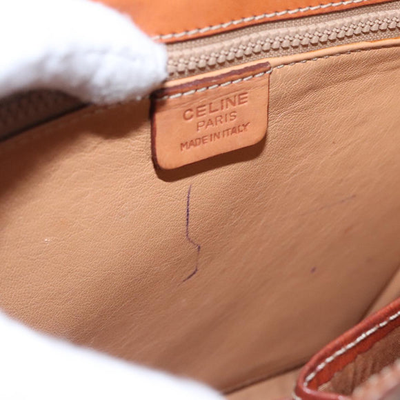 CELINE Macadam Canvas Hand Bag PVC Leather 2way Brown Auth 111670