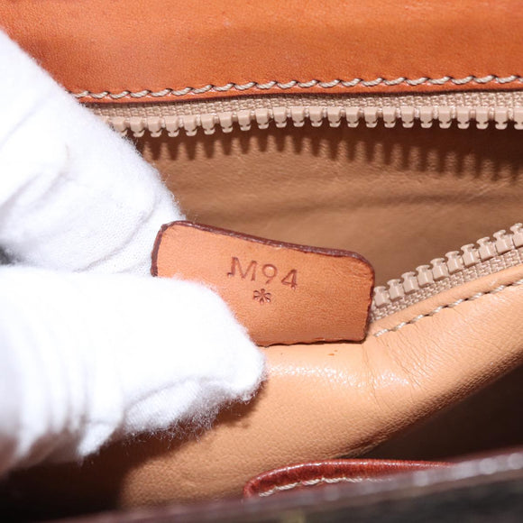 CELINE Macadam Canvas Hand Bag PVC Leather 2way Brown Auth 111670