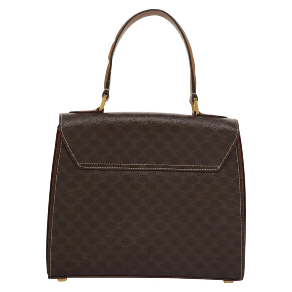 CELINE Macadam Canvas Hand Bag PVC Leather 2way Brown Auth 111670