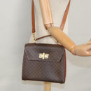 CELINE Macadam Canvas Hand Bag PVC Leather 2way Brown Auth 111670-31