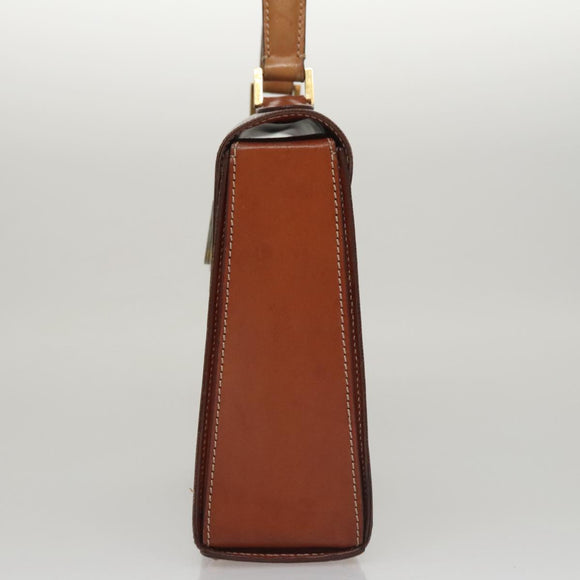 CELINE Macadam Canvas Hand Bag PVC Leather 2way Brown Auth 111670