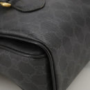 GUCCI GG Supreme Hand Bag PVC Leather Black Gold 116 02 080 Auth 111672-17