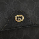 GUCCI GG Supreme Hand Bag PVC Leather Black Gold 116 02 080 Auth 111672-19