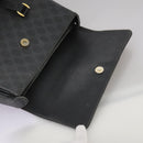 GUCCI GG Supreme Hand Bag PVC Leather Black Gold 116 02 080 Auth 111672-9