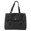 GUCCI GG Supreme Hand Bag PVC Leather Black Gold 116 02 080 Auth 111672-13