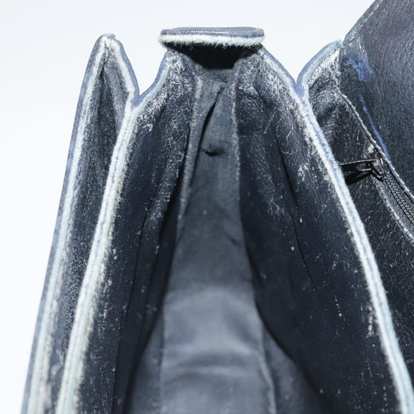 GUCCI GG Supreme Hand Bag PVC Leather Black Gold 116 02 080 Auth 111672