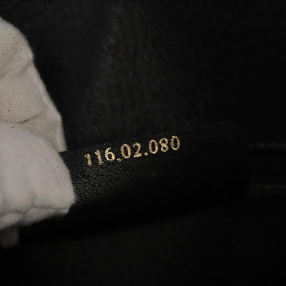 GUCCI GG Supreme Hand Bag PVC Leather Black Gold 116 02 080 Auth 111672