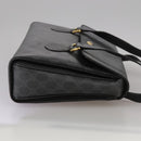 GUCCI GG Supreme Hand Bag PVC Leather Black Gold 116 02 080 Auth 111672-4