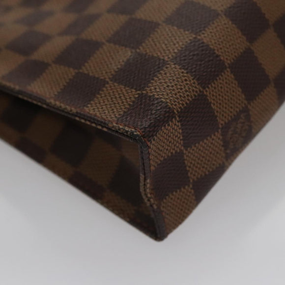 LOUIS VUITTON Damier Ebene Poche Toilette 26 Pouch N47543 LV Auth 111679