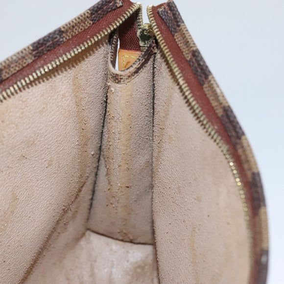 LOUIS VUITTON Damier Ebene Poche Toilette 26 Pouch N47543 LV Auth 111679