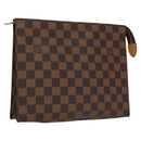 LOUIS VUITTON Damier Ebene Poche Toilette 26 Pouch N47543 LV Auth 111679-1