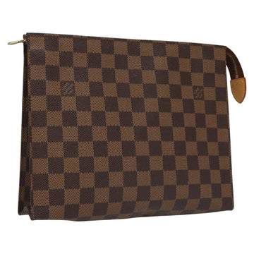 LOUIS VUITTON Damier Ebene Poche Toilette 26 Pouch N47543 LV Auth 111679