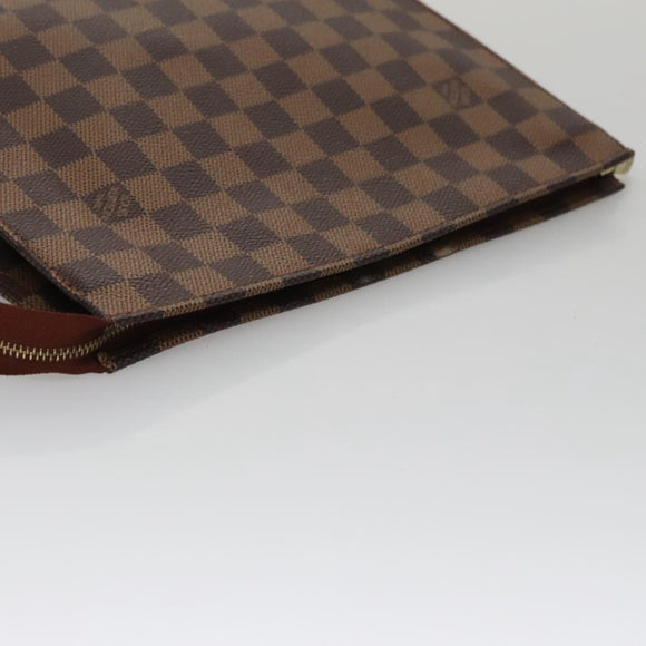 LOUIS VUITTON Damier Ebene Poche Toilette 26 Pouch N47543 LV Auth 111679