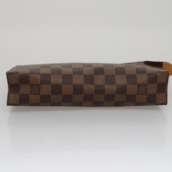 LOUIS VUITTON Damier Ebene Poche Toilette 26 Pouch N47543 LV Auth 111679