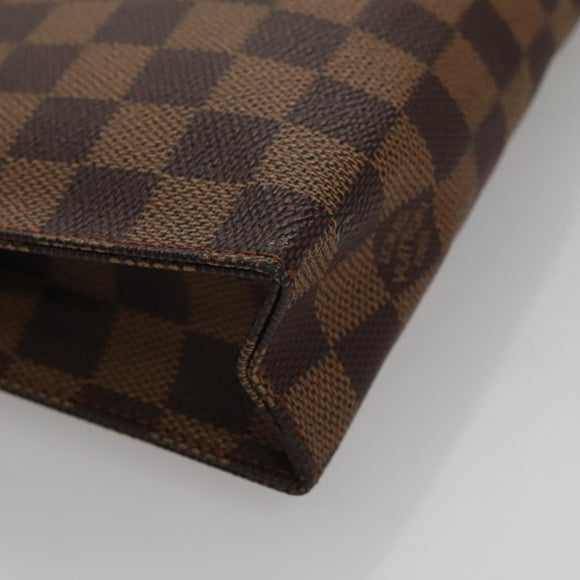 LOUIS VUITTON Damier Ebene Poche Toilette 26 Pouch N47543 LV Auth 111679