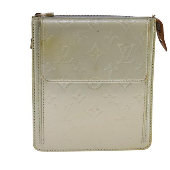 LOUIS VUITTON Monogram Vernis Motto Accessory Pouch Gris M91030 LV Auth 111687