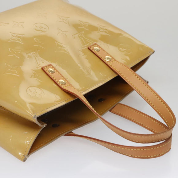 LOUIS VUITTON Monogram Vernis Reade PM Hand Bag Beige M91334 LV Auth 111703