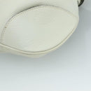 Salvatore Ferragamo Gancini Hand Bag Leather White Silver Auth 111747-10