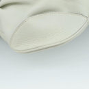 Salvatore Ferragamo Gancini Hand Bag Leather White Silver Auth 111747-11