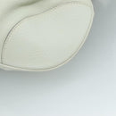 Salvatore Ferragamo Gancini Hand Bag Leather White Silver Auth 111747-12