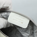 Salvatore Ferragamo Gancini Hand Bag Leather White Silver Auth 111747-22