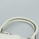Salvatore Ferragamo Gancini Hand Bag Leather White Silver Auth 111747-8