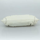 Salvatore Ferragamo Gancini Hand Bag Leather White Silver Auth 111747-9