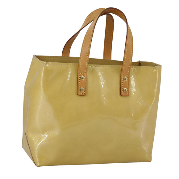 LOUIS VUITTON Monogram Vernis Reade PM Hand Bag Beige M91334 LV Auth 111752