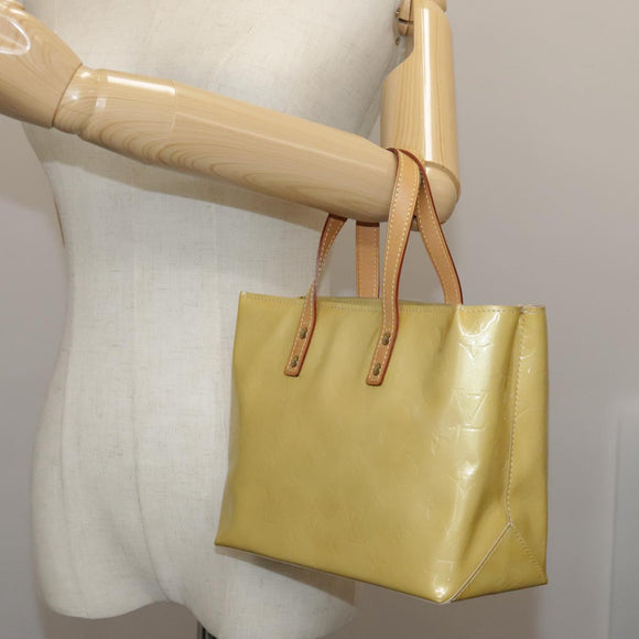 LOUIS VUITTON Monogram Vernis Reade PM Hand Bag Beige M91334 LV Auth 111752