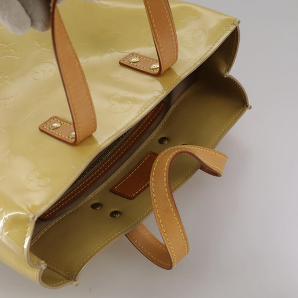 LOUIS VUITTON Monogram Vernis Reade PM Hand Bag Beige M91334 LV Auth 111752