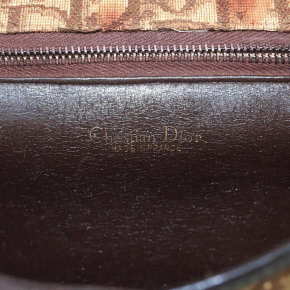 Christian Dior Trotter Canvas Shoulder Bag Brown Auth 111761