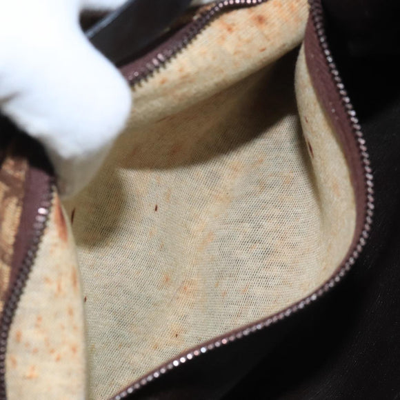 Christian Dior Trotter Canvas Shoulder Bag Brown Auth 111761