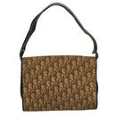 Christian Dior Trotter Canvas Shoulder Bag Brown Auth 111761-2