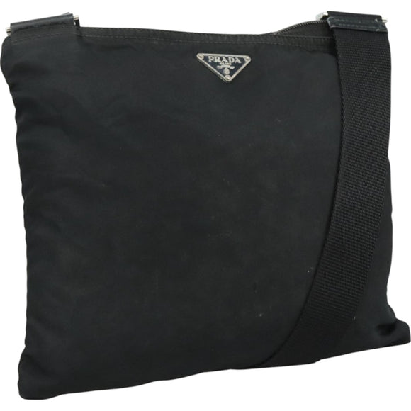 PRADA Shoulder Bag Nylon Black Auth 111765