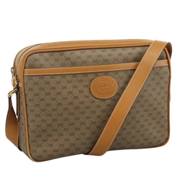 GUCCI Micro GG Supreme Shoulder Bag PVC Beige Auth 111808
