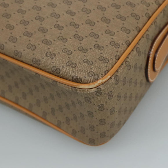 GUCCI Micro GG Supreme Shoulder Bag PVC Beige Auth 111808