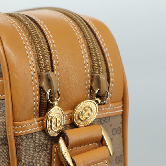 GUCCI Micro GG Supreme Shoulder Bag PVC Beige Auth 111808