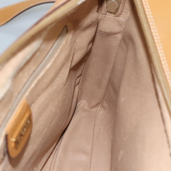 GUCCI Micro GG Supreme Shoulder Bag PVC Beige Auth 111808