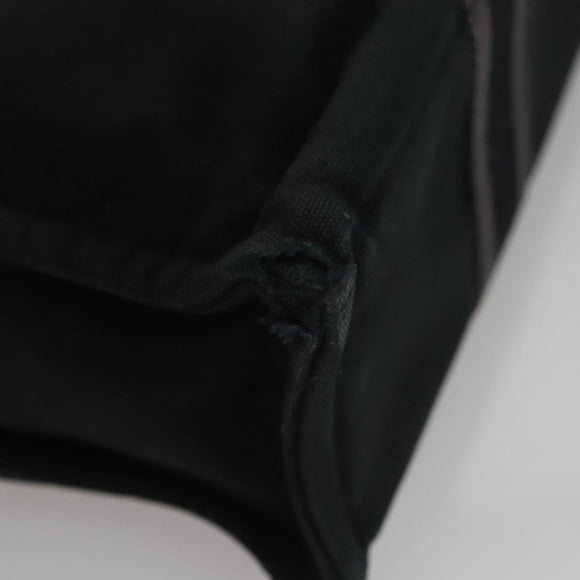 HERMES Fourre Tout PM Hand Bag Canvas Black Gray Silver Auth 111811