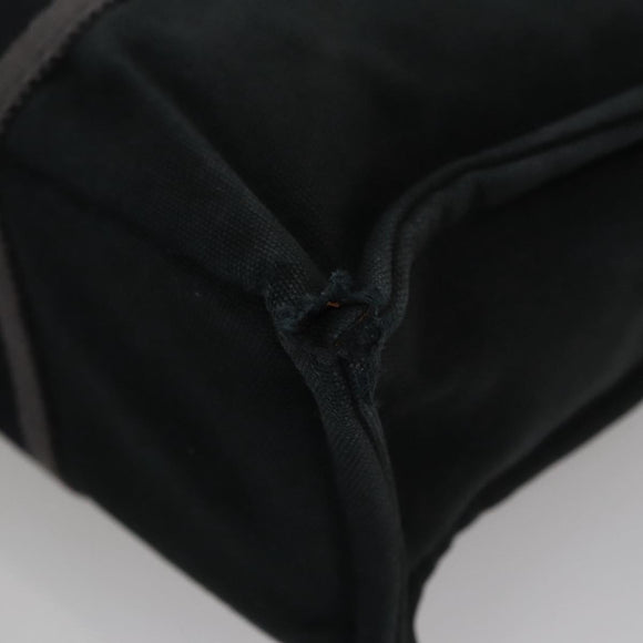 HERMES Fourre Tout PM Hand Bag Canvas Black Gray Silver Auth 111811