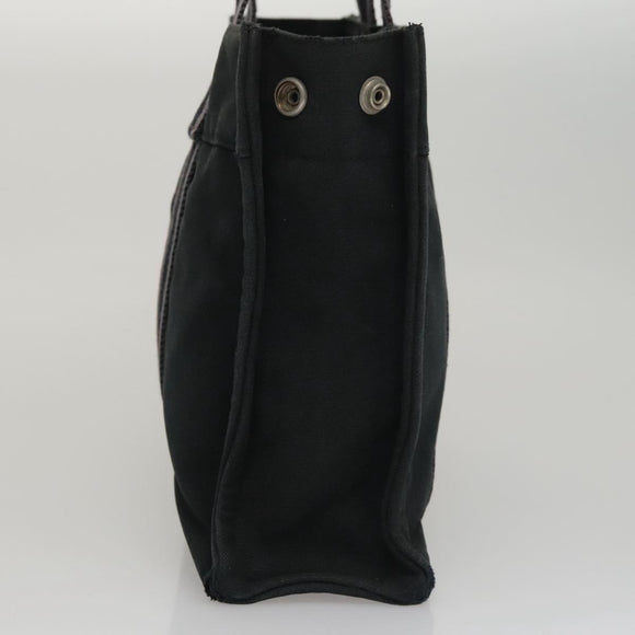 HERMES Fourre Tout PM Hand Bag Canvas Black Gray Silver Auth 111811
