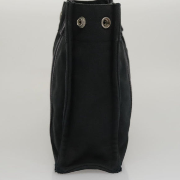 HERMES Fourre Tout PM Hand Bag Canvas Black Gray Silver Auth 111811