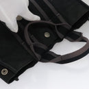 HERMES Fourre Tout PM Hand Bag Canvas Black Gray Silver Auth 111811-6