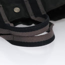 HERMES Fourre Tout PM Hand Bag Canvas Black Gray Silver Auth 111811-7