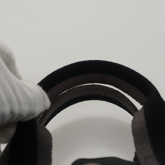 HERMES Fourre Tout PM Hand Bag Canvas Black Gray Silver Auth 111811