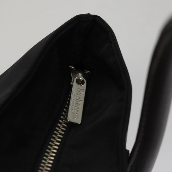 Burberrys Blue Label Hand Bag Nylon Black Auth 111813