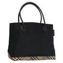 Burberrys Blue Label Hand Bag Nylon Black Auth 111813-1
